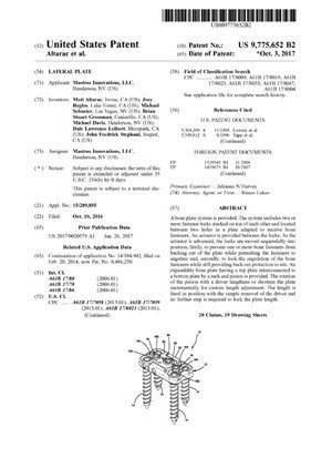 Lateral Plate Patent 9775652