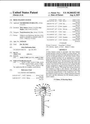 Bone Fixation System Patent 10368923